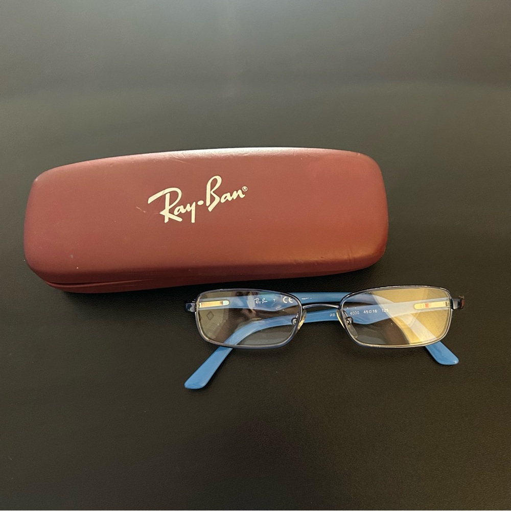 Ray-Ban Jr Eyeglasses RB1027-4000 47-16-125 Glossy Dark Blue EP82 + Hard Case